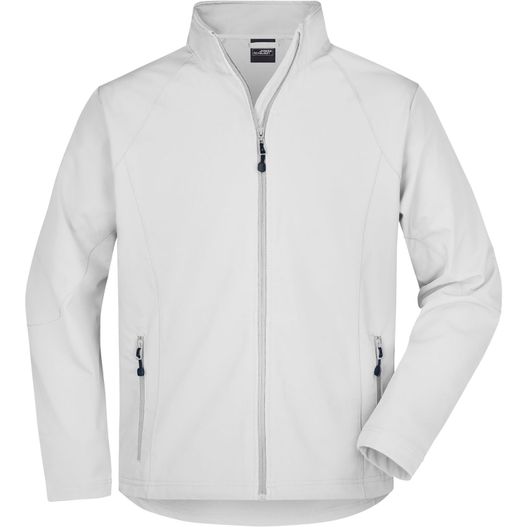 eine weiße jacke mit einem reißverschlusskragen Men's Softshell Jacket - Modische Softshelljacke (Bild 1)