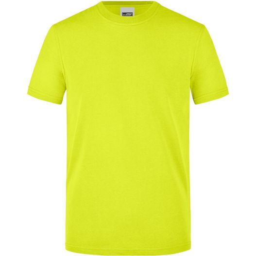 ein helles gelbes t-shirt auf weißem hintergrund Men's Signal Workwear T-Shirt - Strapazierfähiges und pflegeleichtes T-Shirt in Signalfarben (Bild 1)