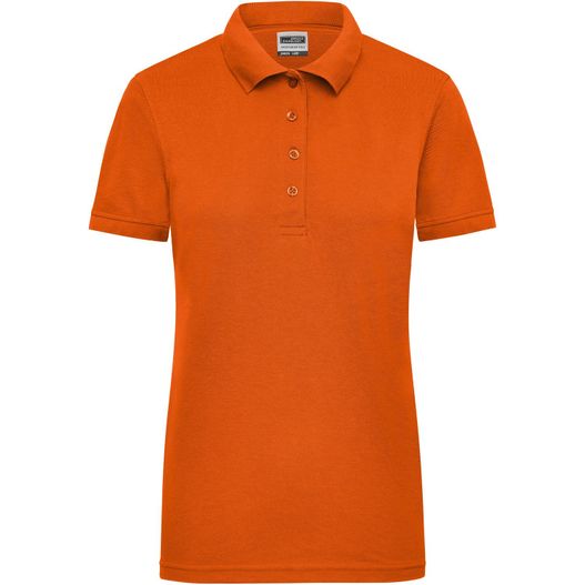 ein oranges poloshirt mit weißem kragen Ladies' Workwear Polo - Pflegeleichtes und strapazierfähiges Polo (Bild 1)