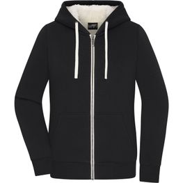 Ladies' Doubleface Jacket - Kapuzenjacke aus BIO-Baumwolle mit weichem Sherpa-Futter