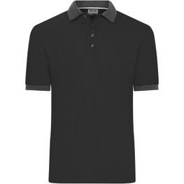 Men's Polo - Klassisches Polo mit kontrastfarbigem Kragen und Armbündchen in Piqué-Qualität