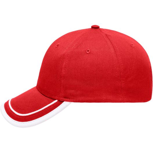 eine rote baseballkappe mit weißen pips 6 Panel Piping Cap - Brushed 6 Panel Cap (Bild 1)