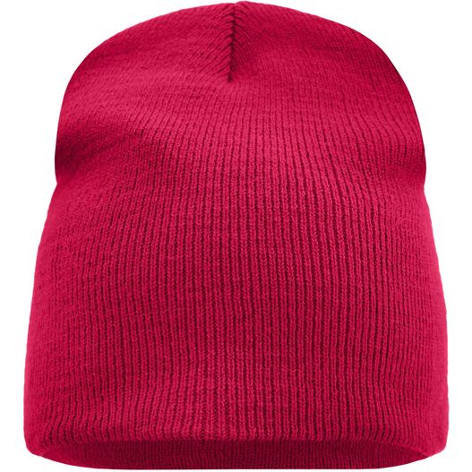 eine rote mütze auf weißem hintergrund Beanie No.1 - Enganliegende Strickmütze ohne Umschlag (Bild 1)