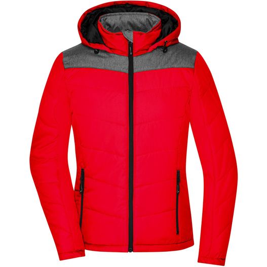 eine rote jacke mit kapuze und einem schwarzen reißverschluss Ladies' Winter Jacket - Sportliche Winterjacke mit Kapuze (Bild 1)
