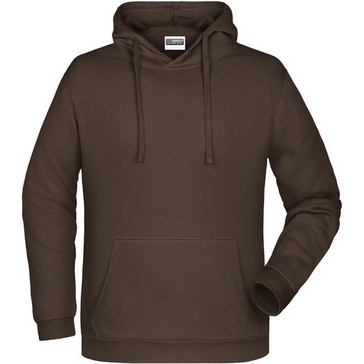 ein brauner kapuze mit einem weißen logo auf der vorderseite Men's Promo Hoody - Klassisches Kapuzensweat (Bild 1)
