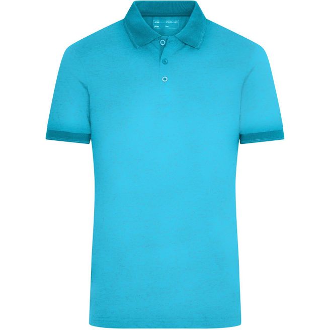 Men's Heather Polo - Melange Polo mit modischen Details