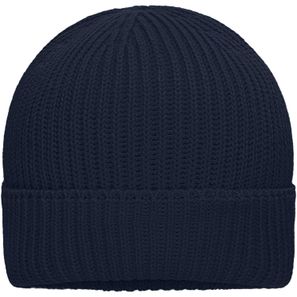 Bio Cotton Winter Beanie - Grob gestrickte Wintermütze mit Umschlag