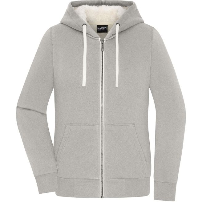 Ladies' Doubleface Jacket - Kapuzenjacke aus BIO-Baumwolle mit weichem Sherpa-Futter
