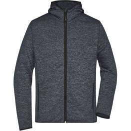 Men's Knitted Fleece Hoody - Kapuzenjacke aus Strickfleece in Melange-Optik