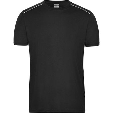 Men's Workwear T-Shirt - SOLID - - Strapazierfähiges und pflegeleichtes T-shirt mit Kontrastpaspel