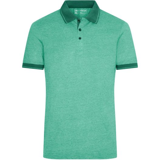 Men's Heather Polo - Melange Polo mit modischen Details (Bild 1)