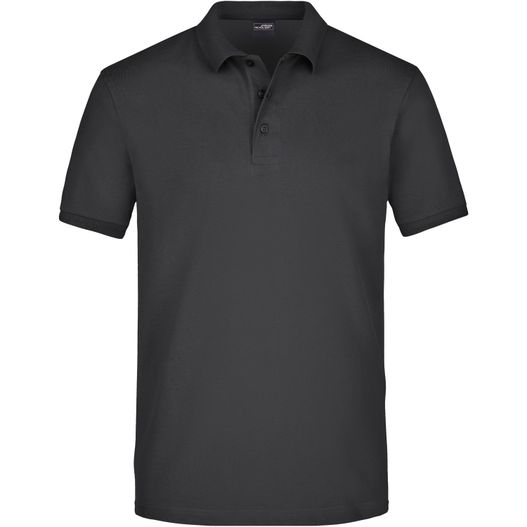 ein schwarzes poloshirt mit kragen Men's Elastic Polo Piqué - Klassisches Polo in elastischer Piqué-Qualität (Bild 1)