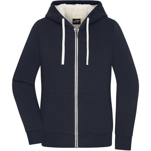 Ladies' Doubleface Jacket - Kapuzenjacke aus BIO-Baumwolle mit weichem Sherpa-Futter (Bild 1)