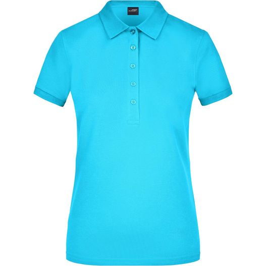 ein frauenblaues poloshirt Ladies' Elastic Polo Piqué - Klassisches Polo in elastischer Piqué-Qualität (Bild 1)