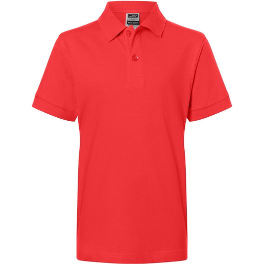 ein rotes poloshirt mit weißem kragen Classic Polo Junior - Hochwertiges Polohemd mit Armbündchen (Bild 1)