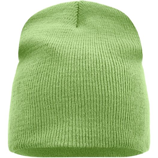 ein grüner mütze auf weißem hintergrund Beanie No.1 - Enganliegende Strickmütze ohne Umschlag (Bild 1)
