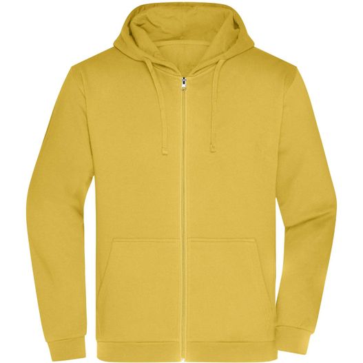 ein gelber kapuzenpullover mit kapuze auf der vorderseite Men's Promo Zip Hoody - Klassische Sweatjacke mit Kapuze (Bild 1)