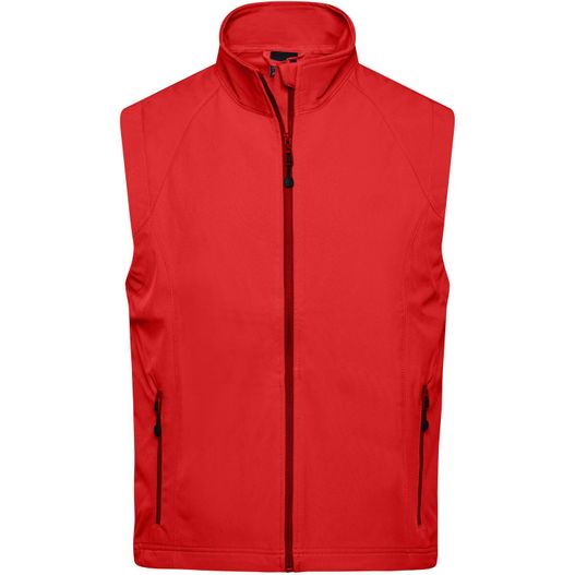 eine rote weste mit einem reißverschlusskragen Men's Softshell Vest - Modische Softshellweste (Bild 1)