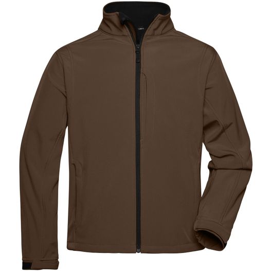 eine braune jacke mit kapuze und reißverschluss Men's Softshell Jacket - Trendige Jacke aus Softshell (Bild 1)