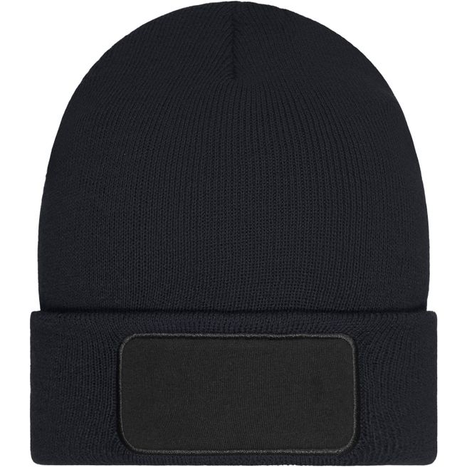 Beanie with Patch (10cm x 5 cm) - Thinsulate - Wärmende Strickmütze mit Zwischenfutter aus Thinsulate™ mit Baumwoll-Patch
