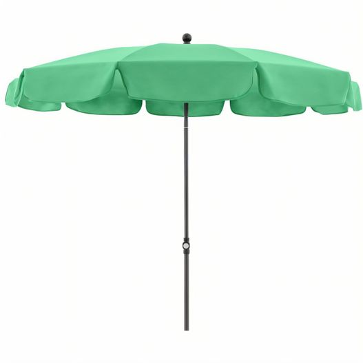 ein grüner regenschirm mit schwarzem pol doppler Sonnenschirm Waterproof 200 cm/10-tlg, mit Volant (Bild 1)