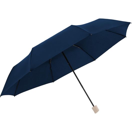 blauer regenschirm mit holzgriff auf weißem hintergrund Knirps Taschenschirm Horizon manual (Bild 1)