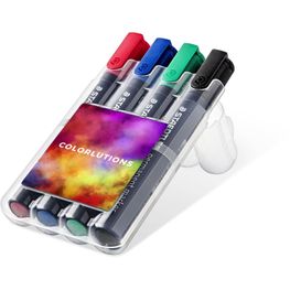 STAEDTLER Lumocolor® permanent marker, 4er Box (Keilspitze)
