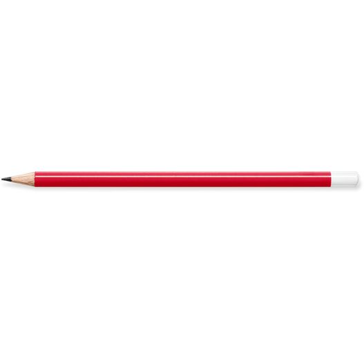 ein roter bleistift mit weißer spitze auf weißem hintergrund STAEDTLER Bleistift rund mit Tauchkappe (Bild 1)