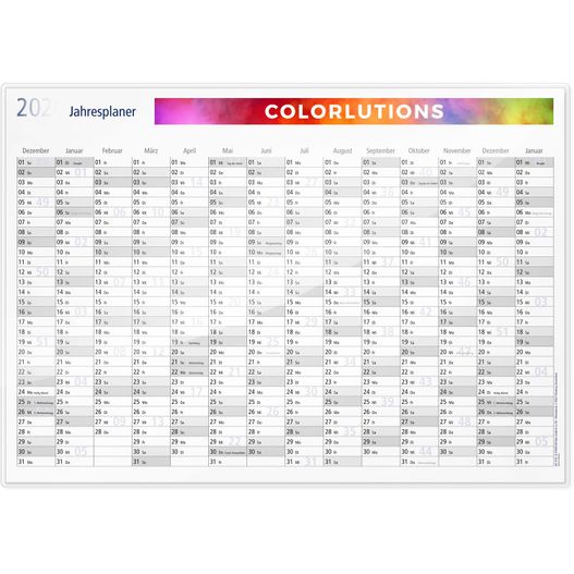 ein kalender mit einem bunten hintergrund und einer liste von farben STAEDTLER Lumocolor® Jahresplaner (Bild 1)