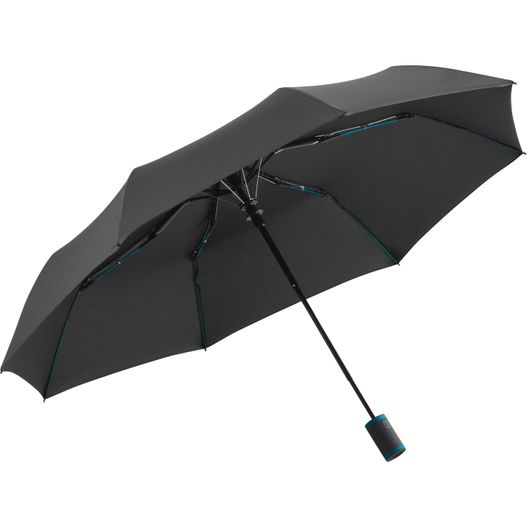 ein schwarzer regenschirm mit blauem griff Taschenschirm AC Mini Style (Bild 1)