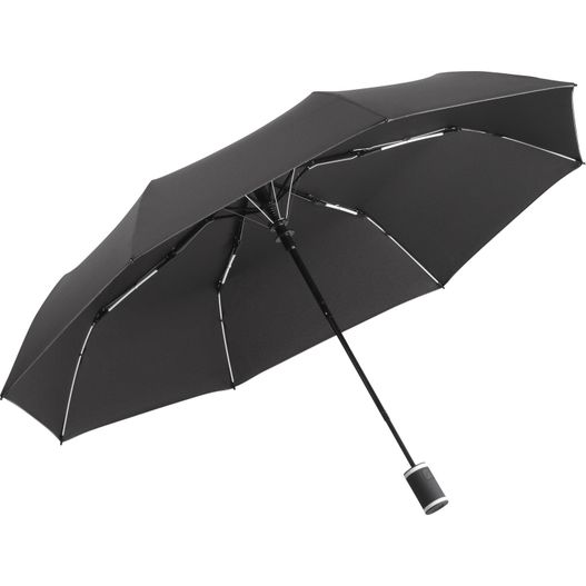 ein schwarzer schirm mit einem weißen streifen auf ihm Taschenschirm AC Mini Style (Bild 1)