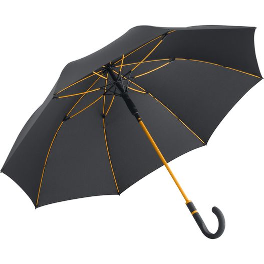 ein schwarzer regenschirm mit gelben bezügen AC-Midsize-Stockschirm Style (Bild 1)