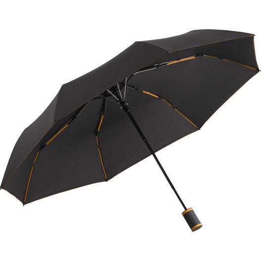 ein schwarzer regenschirm mit gelbem streifen darauf Taschenschirm AC Mini Style (Bild 1)