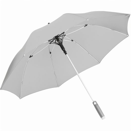 weißer regenschirm mit schwarzem griff AC-Midsize-Stockschirm Whiteline (Bild 1)
