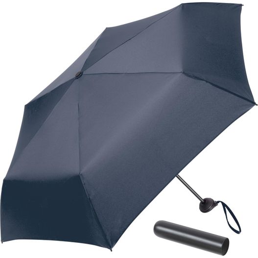 blauer regenschirm mit schwarzem griff und schwarzem griff Mini-Taschenschirm FARE-Tube® (Bild 1)