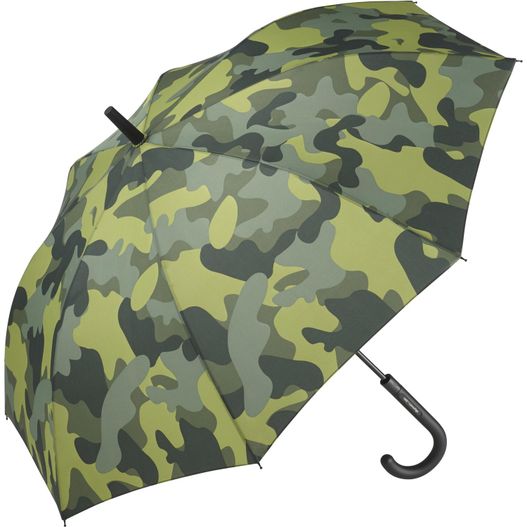 ein grüner und schwarzer regenschirm mit schwarzem griff AC-Stockschirm Camouflage (Bild 1)
