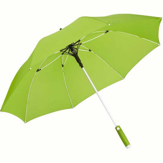 ein grüner regenschirm mit weißem griff und schwarzem griff AC-Midsize-Stockschirm Whiteline (Bild 1)