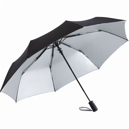 ein schwarzer und weißer regenschirm mit schwarzem griff AC-Taschenschirm Doubleface (Bild 1)
