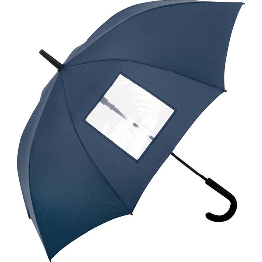 ein blauer regenschirm mit einem bild einer frau darauf AC-Stockschirm View (Bild 1)