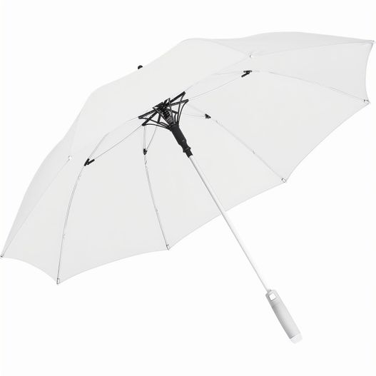 weißer regenschirm mit schwarzem griff AC-Midsize-Stockschirm Whiteline (Bild 1)