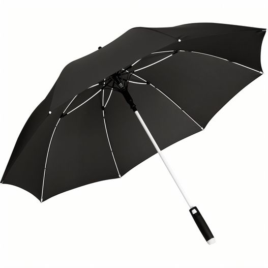 ein schwarzer schirm mit einem weißen streifen auf ihm AC-Midsize-Stockschirm Whiteline (Bild 1)