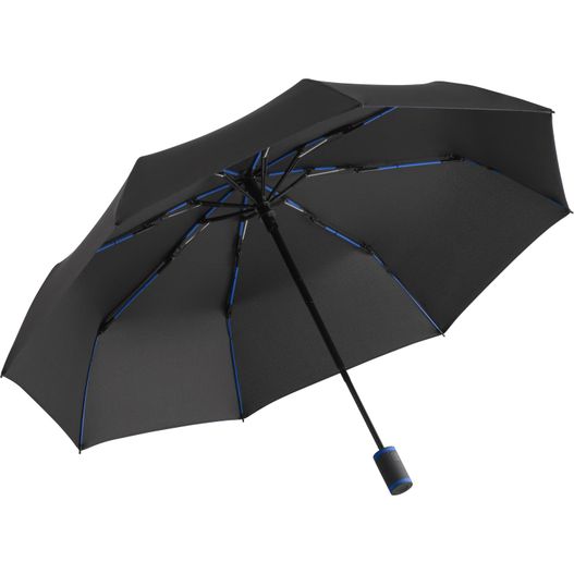 ein schwarzer regenschirm mit blauen bezügen darauf Taschenschirm AOC Mini Style (Bild 1)
