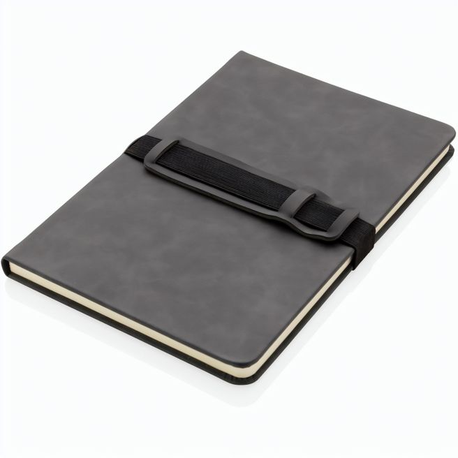 Deluxe Hardcover PU Notizbuch mit Handy- und Stiftehalter