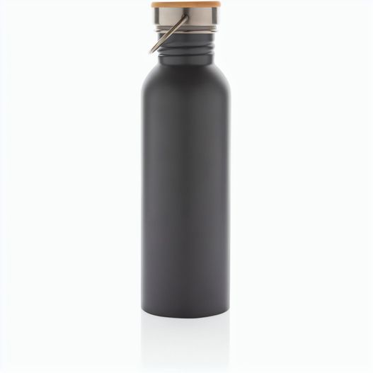 Moderne Stainless-Steel Flasche mit Bambusdeckel (Bild 1)