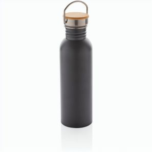 Moderne Stainless-Steel Flasche mit Bambusdeckel