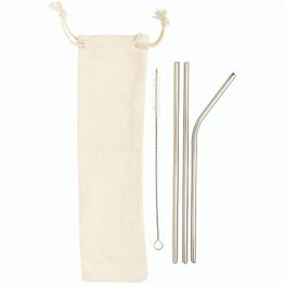 3-teiliges Trinkhalm-Set aus Stainless Steel
