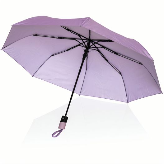 ein violetter regenschirm mit schwarzem griff auf weißem hintergrund 21" Impact AWARE™ 190T Mini-Regenschirm mit Auto-Open (Bild 1)