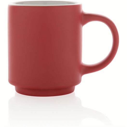 ein roter kaffeebecher auf weißem hintergrund Stapelbare Keramiktasse, 180ml (Bild 1)