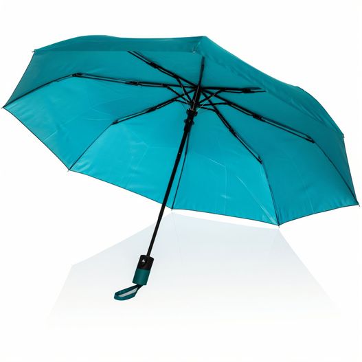 blauer regenschirm mit schwarzem griff auf weißem hintergrund 21" Impact AWARE™ 190T Mini-Regenschirm mit Auto-Open (Bild 1)