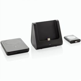 Powerbase 3-in-1-Charger aus RCS Kunststoff mit Powerbank